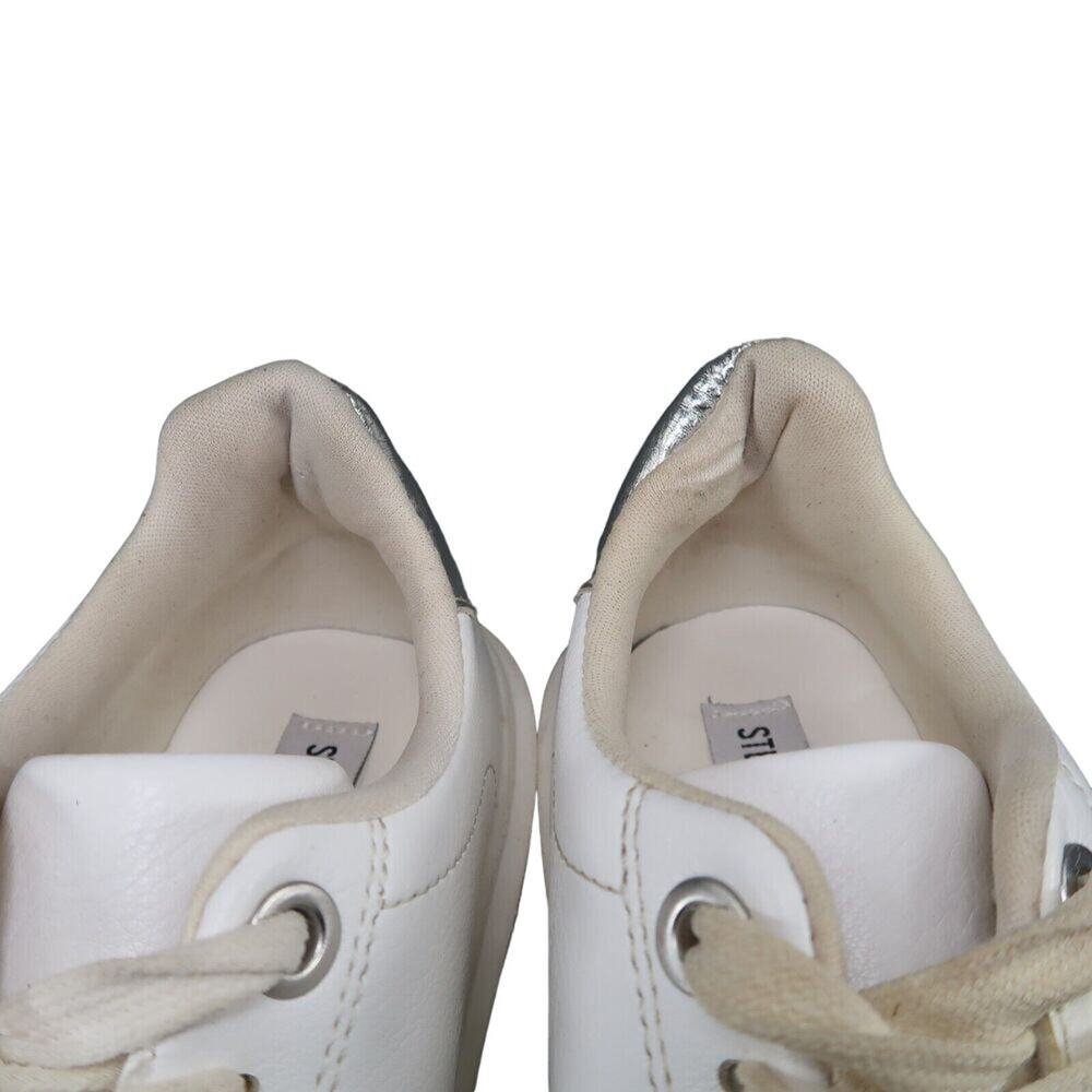 Steve Madden Shoes Womens 7 Sneakers Fashion Platform Charlie White Lace Up Low - Picture 13 of 14